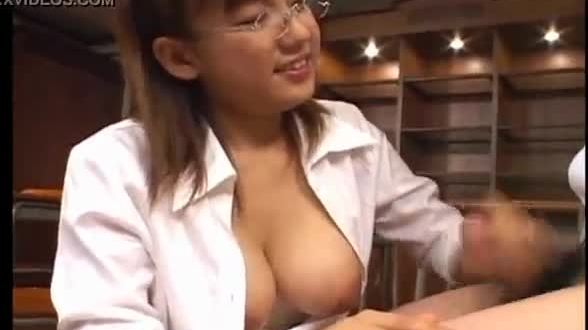 Japanese Teen Eri Yukawa Gives Hand Job Over Her Tits Hclips Porn Tube